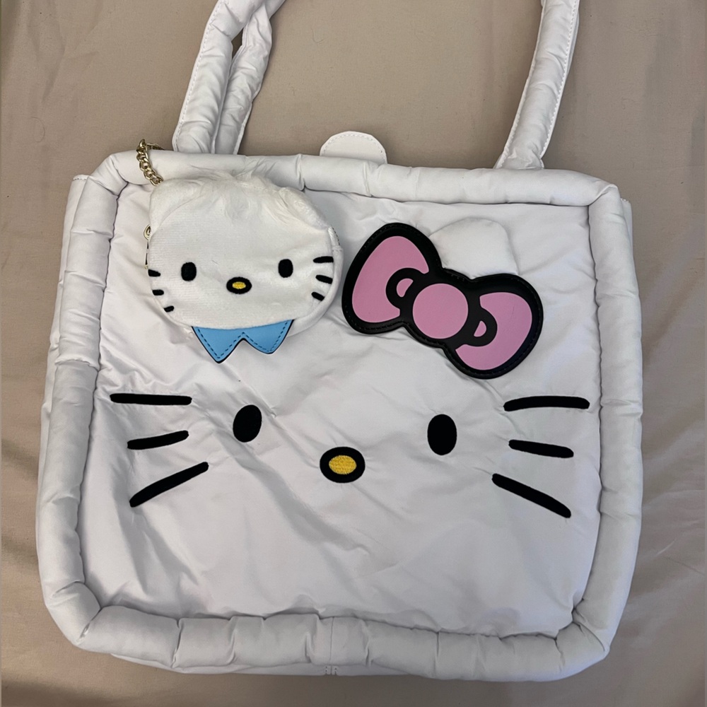 Hello Kitty White and Pink Tote Bag with Coin Purse